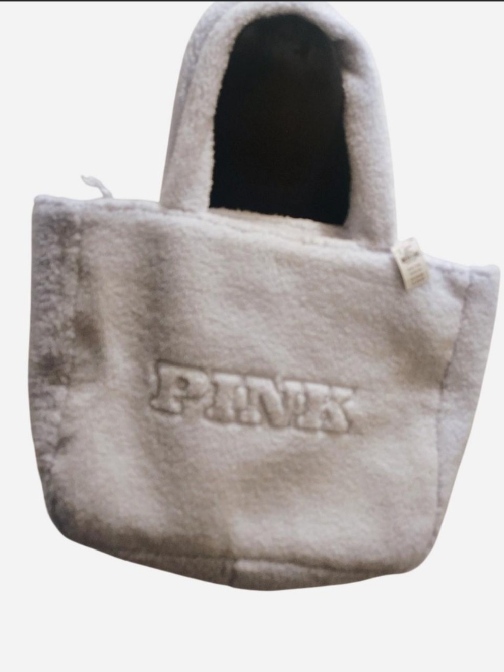 PINK Victoria's Secret Plush Sherpa Tote in Light Blue